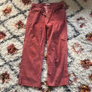 Dark coral Zara jeans